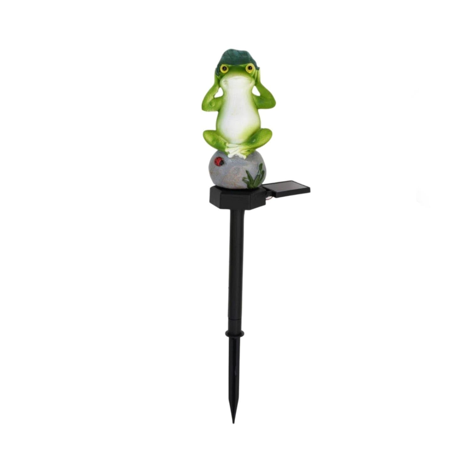 Black Stem Solar Garden Stake Light Auto on at Night Resin Decorative Stake Light LED Yard Decoration Waterproof, Frog | Home & Garden | Yard Garden & Outdoor Living | Outdoor Lighting-image-39