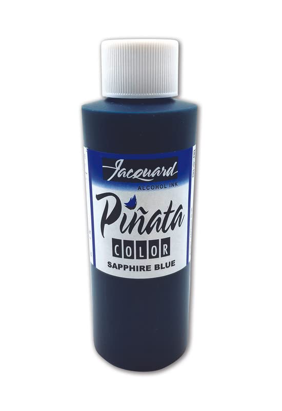 Pinata Sapphire Blue Alcohol Ink That by Jacquard, Professional and Versatile Ink That Produces Color-Saturated and Acid-Free Results, 4 Fluid Ounces, Made in The USA