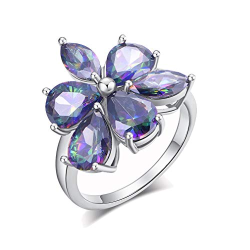 YAZILIND Platin überzogener Ring Gorgeous Zirkonia CZ Eternity Engagement Hochzeit Band Schmuck(18.1) Cover