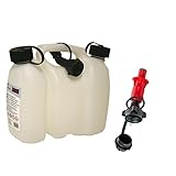  Kombikanister natur 3+1,5 Liter PLUS Einfüllsystem rot & Ausgiesser Doppelkanister