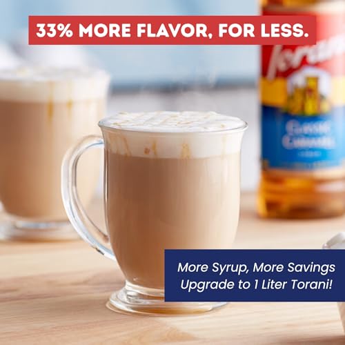 Image of Torani Classic Caramel Syrup 1L with Pump - Lattes, Desserts & More