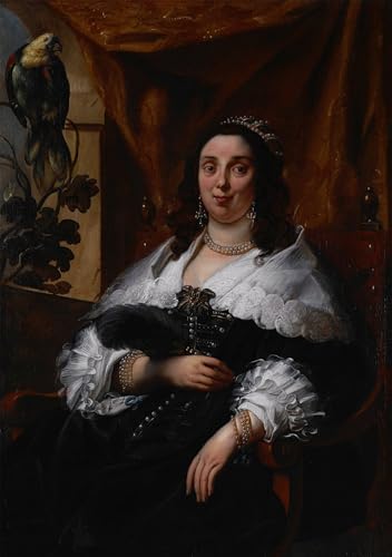 Peinture sur toile portrait de femme Jacob Jordaens œuvre d'art 60x90