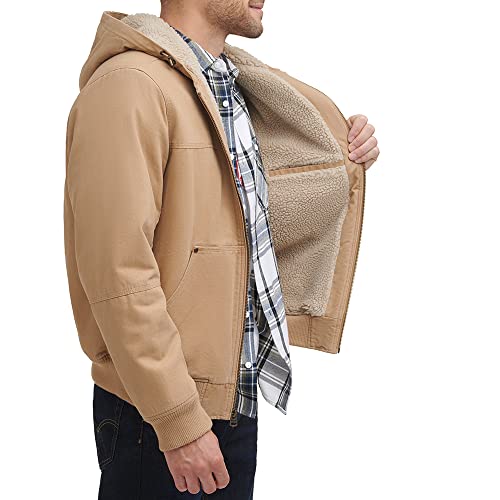 Image of Levi's Men's Workwear Cotton Canvas Hooded Bomber Jacket