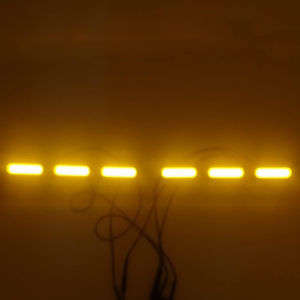 LED Grille Light DRL with Amber Turn Signal Light Fit for 2014-2019 Toyota Highlander Front Bumper Fog Lamp Driving Light Daylight