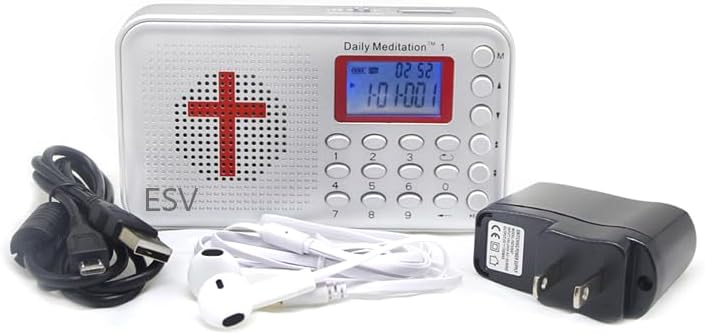Daily Meditation ESV Dramatized Audio Bible Player - English Standard Version Electronic Talking Bible with Charger and Earphone, Portable to Listen at Anywhere Anytime