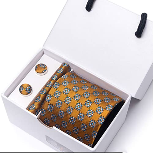 Set corbata geométrica de seda para hombre