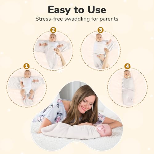 Image of Mama Cheetah Baby Swaddle Sack, Organic Cotton Swaddle Blanket, Adjustable Swaddle Sleep Sacks, Easy Swaddles for Boy Girl 0-3 Month, Baby Essentials, 4-Pack