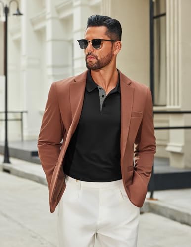 COOFANDY Mens Cotton Polo Shirts Long Sleeve Casual Collared Shirt Classic Golf T Shirt4