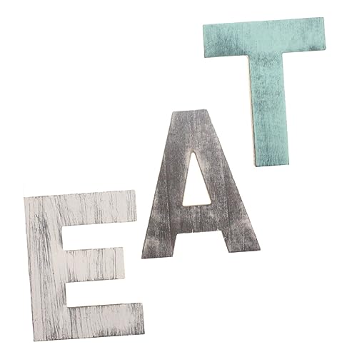Cabilock 3pcs Set Wooden Letters Wall Decor Modern Wall Hanging Decorative Accessory
