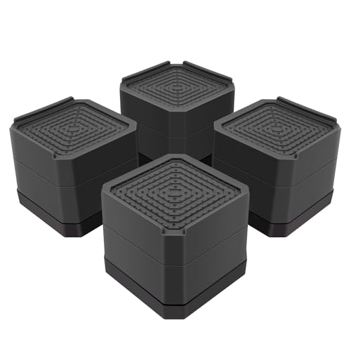 Yinnhom テーブル 脚 継ぎ足し 7.3cm上げる こたつ 机 テーブル 高さ調整 2段階式 テーブル高さ調整器具 コタツ 高さ上げ ベッド・ソファー 足上げ こたつの高さを上げる足 家具・家電向け 滑り止め 振動・騒音軽減 耐荷重1000kg 4個入り ブラック