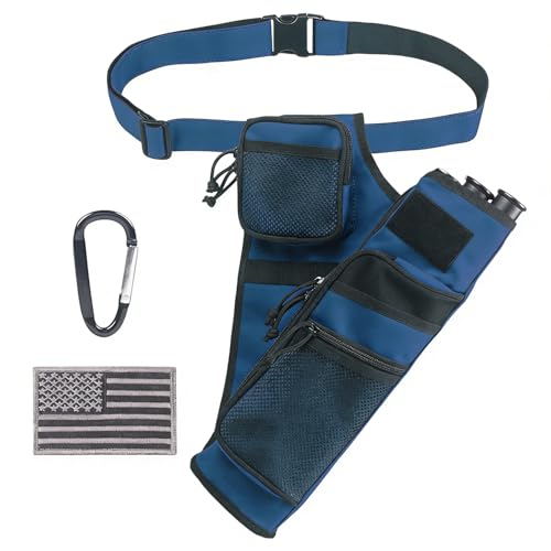 XTACER 3 Tube Hip Quiver Hunting Training Camo Archery Arrow Quiver Holder Bow Belt Waist hanged Target Quiver (Blue -3 Tube)