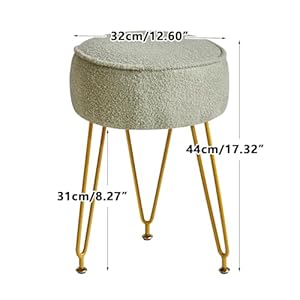 IBUYKE Teddy Velvet Round Footrest Stool Ottoman, Makeup Vanity Stool Side Table, Velvet Dressing Table Seat, Pouf Couch Stool, for Living Room Bedroom, Light Green WBD009D IBUYKE Teddy Velvet Round Footrest Stool Ottoman Makeup Vanity Stool Side Table Velvet Dressing Table Seat Pouf Couch Stool for Living Room Bedroom Light Green WBD009D