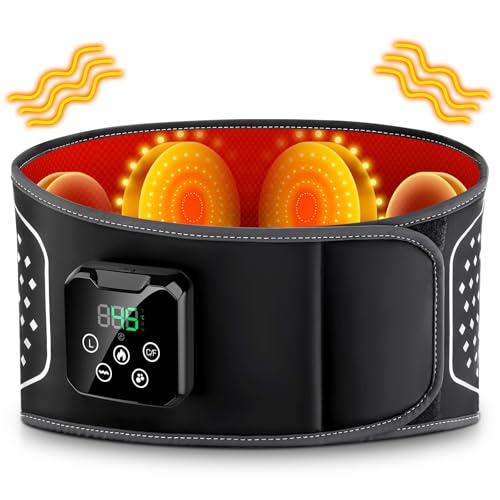 Ceinture Chauffante et Massante Lombaire Sans Fil, Coussin Chauff...