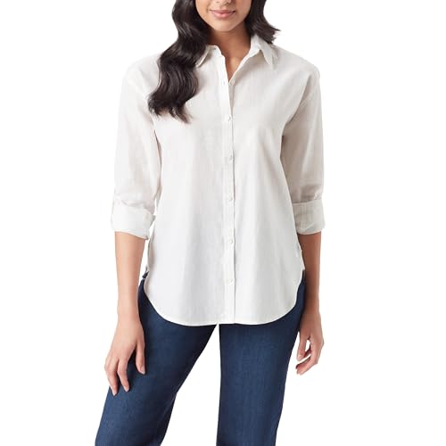 Image of Gloria Vanderbilt Women's Amanda Oversized Button Down Shirt with Roll-tab Sleeves