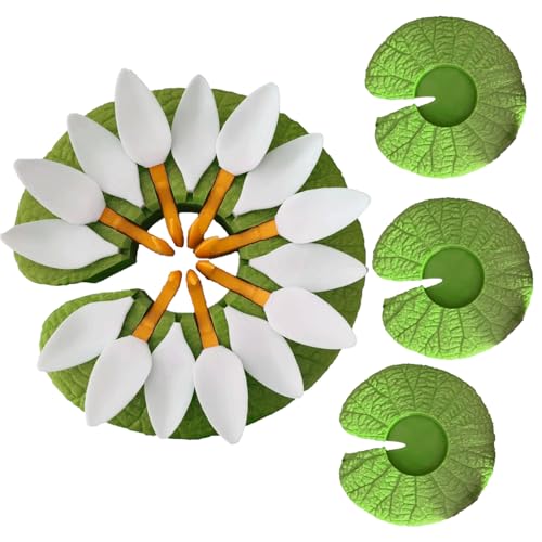 Bath Lilly, Bath Lilies, Wine Lily and Candlelily, Wine Holder with Floating Candle Tray, Tub Candle Floats Wine Glass Holder, Pool Floaty for Drinks, Lily Pad Rack Spa Accessories