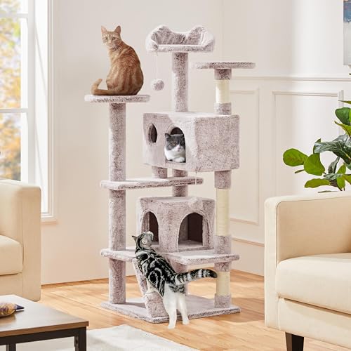 image for Yaheetech 54in Cat Tree, Cat Tower with Double Condo, Sisal Scratching