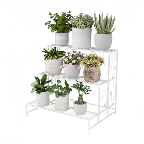 KUBERAS �ԉ� �A�C�A���� �K�i�� �A�ؔ��X�^���h 2�i 3�i �K�[�f�j���O�p�i �����E���O���p �o���R�j�[ ���r���O (3 �i�F����80cm,�z���C�g)