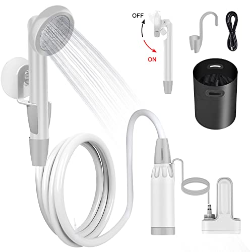 Qdreclod Campingdusche mit Pumpe, Camping Dusche Set mit Falteimer 20L,...