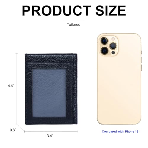 Small Wallet for Women RFID Blocking Genuine Leather Compact Bifold Pocket Ladies Wallet Zipper Mini Purse with ID Window Black4