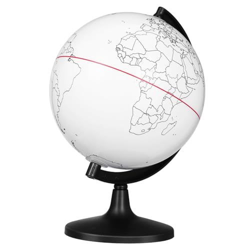 Toyvian White Globes with Stand, Diy Color Your Own World Globe Blank Earth Globe World Map Unfinished Erasable Painting Globe Model Learning Interactive Globe Geography