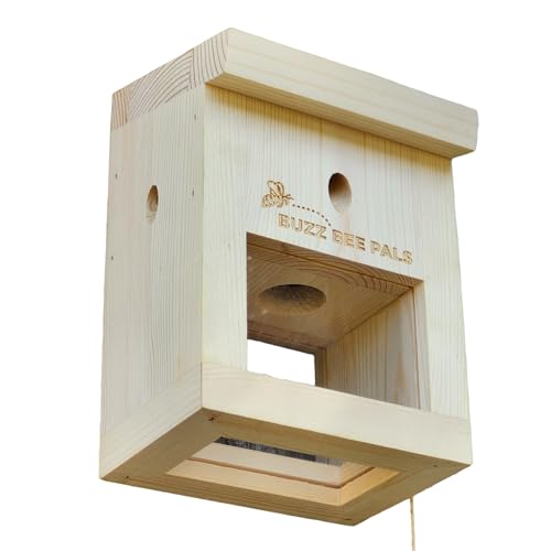 Carpenter Bee Traps for Outside - Carpenter Bee Patrol Trap B1 - Slanted Roof - Wood Bee Traps -...