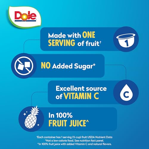 Dole Pineapple Tidbits in 100% Juice - Dole Fruit Bowls Snacks - 4 oz Fruit Bowls - 12 Pack