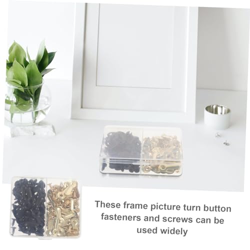 Image of 360pcs Picture Frame Backing Clips with Screws Turn Buttons for Easy Photo Hanging and Replacement Hardware for Crafts and Wall Decor