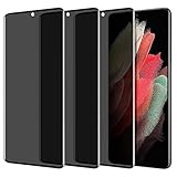 IBEX Antiespía Vidrio Templado para Samsung Galaxy S21 Ultra 5G, [3 piezas] Anti-Spy Privacy Film Protection Cristal 3D Cobertura Completa 9H Ultra Resistente Pantalla Privada Protector