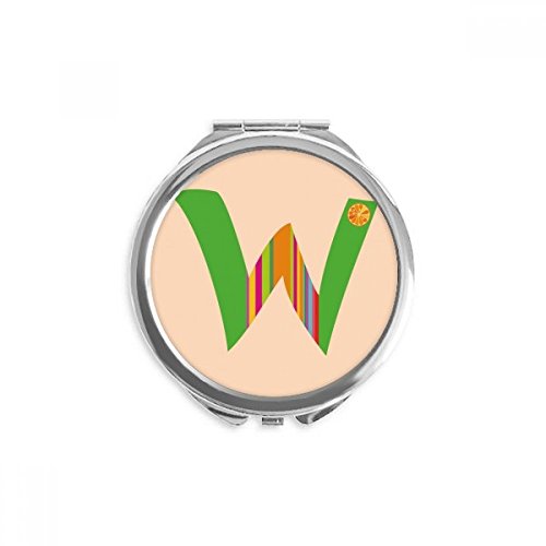 Miroir rond de poche motif alphabet orange fruit DIYthinker mignon portable en métal multicolore