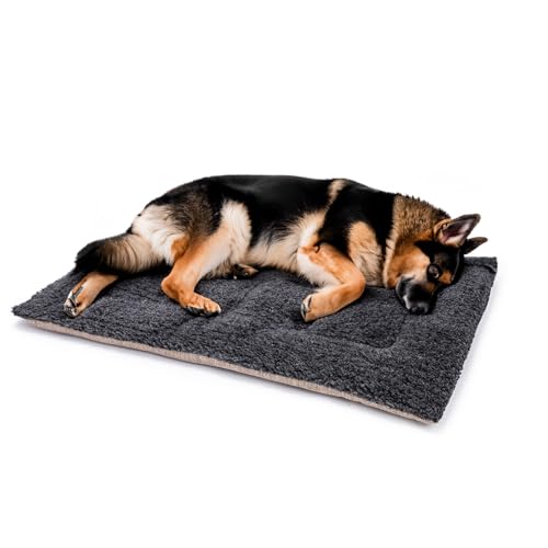 Cuccia per cani in lana britannica – lavabile in lavatrice trapuntata con base in tweed, lussuosa cuccia per cani XL (121 x 76 cm) – Made in England
