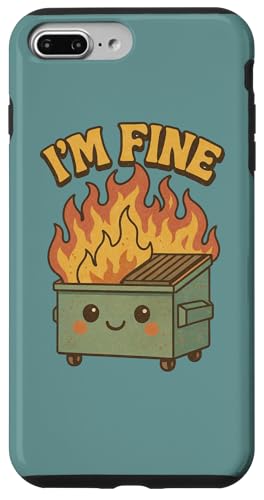 I'm Fine Dumpster Fire A[g[N 킢ݔ t@C[A[g X}zP[X iPhone 7 Plus/8 Plus p