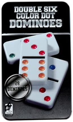 ACLIX 28-Piece Double Dot Dominoes Set With Tin Case