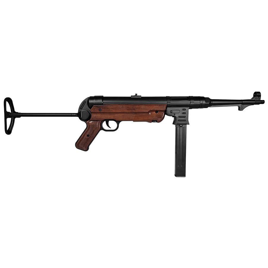 Schmeisser MP40 AEG eléctrica (6mm) | Rifle de Airsoft (Bolas de PVC) Calibre 6 mm + biberón 1000 Bolas 0,20g.