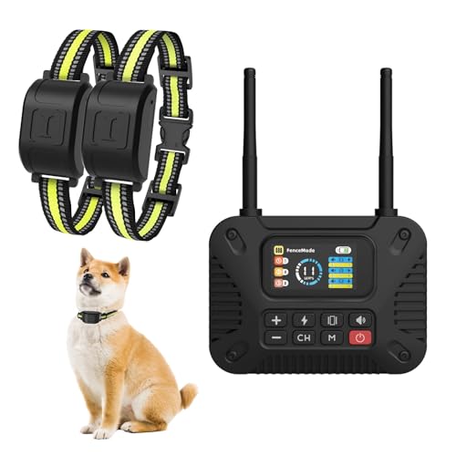 WEUYUY Wireless Dog Fence System with LCD Remote - Adjustable Training Collar & Portable Containment for 10-120lb Dogs, No Wire Needed, 1-Mile Boundary, Waterproof