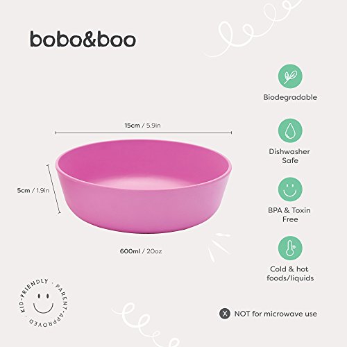 Bobo&Boo Bamboo Kids Bowl | Set Of 4 Eco Friendly Toddler Bowls For Kids | Non Toxic & Reusable ~ Great Gift For Baby Showers Birthdays & Preschool Graduations - Sunset #TOP6