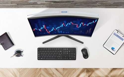 Image of Samsung 32 inch Essential S3 Series FHD Curved Monitor, 1800R, Game Mode, 100Hz Refresh Rate, Game Mode, Eye Saver Mode, Black, with HDMI Cable
