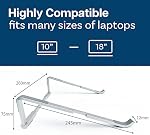 MMOBIEL Support d'ordinateur portable pliable – Riser 10 à 18 pouces - Support pour ordinateur portable ventilé Universel - Support pour Bureau Compatible avec MacBook, Cahier, ASUS, Acer et plus encore - Aluminium