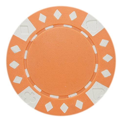 Brybelly Diamond Suited Poker Chips Versatile 11.5-Gram Clay Composite – Pack of 50 (Orange)