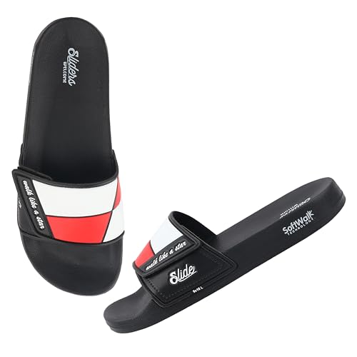 Image of WELCOME Soft Men's Slippers /Sliders with Cushion FootBed for Adult | Comfortable & Light Weight | Stylish & Anti-Skid | Waterproof & Regular Flip Flops for Gents /Boys
