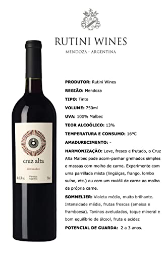 Vinho Tinto Rutini Cruz Alta Malbec