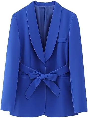 Amazon.com: Fuchsia Tuxedo Blazer Woman Belt Button Jacket
