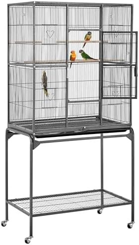 Yaheetech Large Bird Cage with Wheels Cage for Canary Birds 81 x 47 x 160 cm
