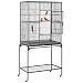 Yaheetech 63'' Wrought Iron Rolling Large Bird Cage for Mid-Sized Amazon Parrots Quaker Cockatiels Sun Parakeet Green Cheek Conure Lovebird Budgie Finch Canary Bird Flight Cage with Detachable Stand