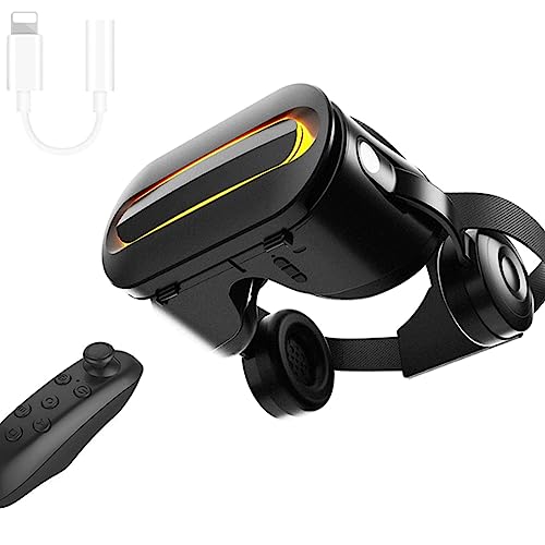 3D Visore Glasses, Occhiali VR Giochi, Realtà Virtuale Cuffie Headset con Telecomando per Film Giochi per 14 13 12 11 Pro Max, Occhiali VR per Android S23 S22 S21 S20 Smartphone 4.5-6.3in (Color : Bl