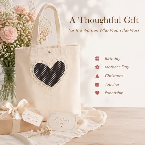 Image of Christian Tote Bag Gift for Women, Canvas Bible Bag Handmade Floral Cross
