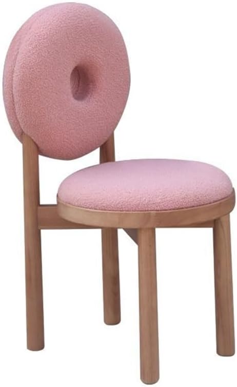 Doughnut Cream Wind Backrest Dining Chair Home Lambswool Cosmetic