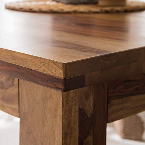 Image of G Fine Furniture Solid Sheesham Wood 2 Seater Bar Table & Chair Set | Wooden High Bar Dining Table with 2 Chairs for Kitchen, Cafe, Restaurant & Home Bar | Tall Dining Furniture (Light Brown)