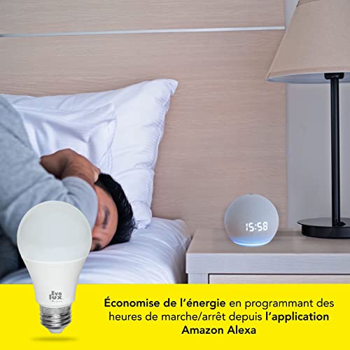 Evolux Smart Light Bulb (E26) - Smart Bulbs Alexa Compatible - Colour Changing, Dimmable - 806 Lumens - Energy Saver for 2.4 GHz Networks - Warm & Cool White Light, 2-Pack by Evolux - Image 9
