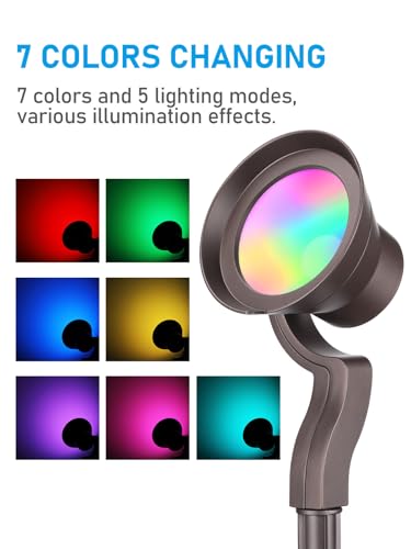 Image of LEONLITE 8-Pack RGBCW Wall Wash Dimmable LED Low Voltage Landscape Lights