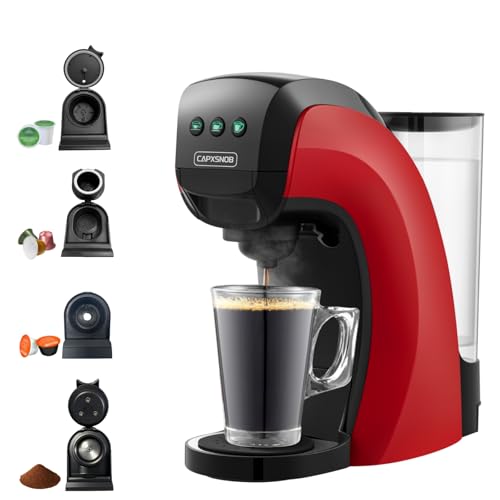 Image of Warriors1 4-in-1 Coffee Maker & Espresso Machine for Pods & Ground, 20 Bar | Fits K Cup /Nespresso /Dolce Gusto Pods /Ground, 3 Cup Sizes & Custom Vol /Temp, 5.3 inch W for Kitchen /Office /Dorm, Durable PA66+GF